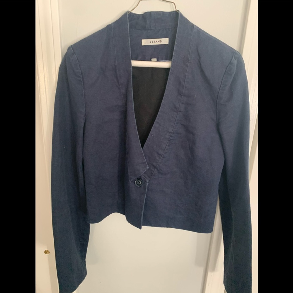 J brand cropped navy jacket size 4